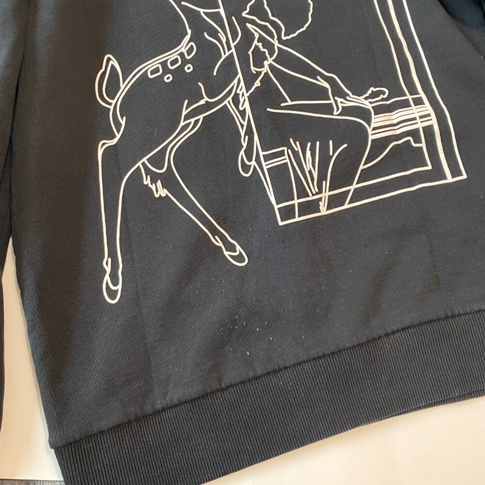 Givenchy Bambi Mirror Outline‎ Black Crewneck Sweatshirt Medium - Picture 12 of 13